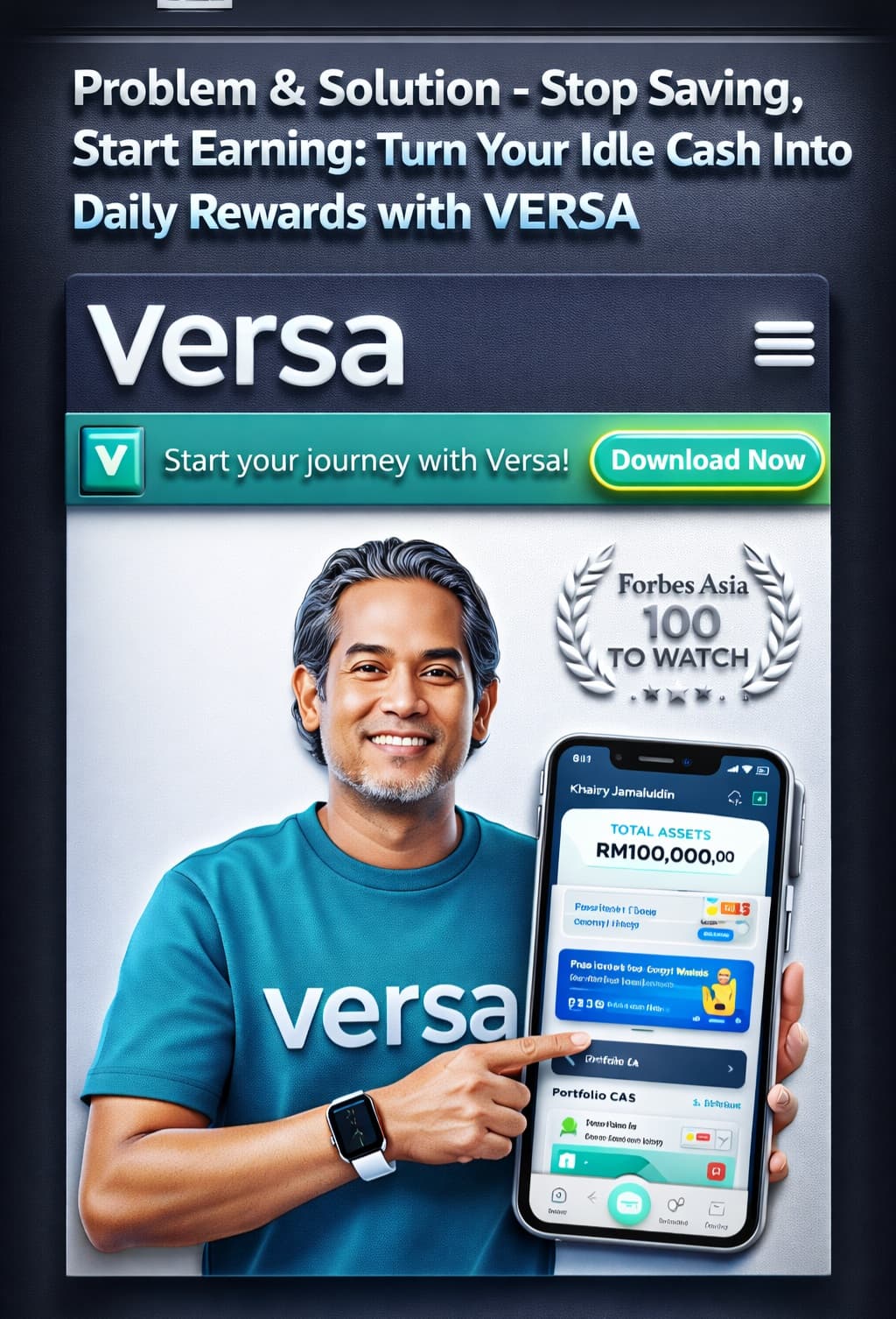 Versa — aplikasi simpanan dan pelaburan digital untuk pengguna Malaysia.
